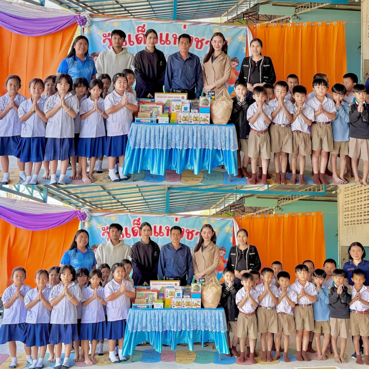 นายสนั่น สุตัญตั้งใจ ประธานบริษัท ทีเจซี คอร์ปอเรชั่น จำกัด และบริษัทในเครือ ได้มอบหมายให้ตัวแทนบริษัท เข้ามอบของเล่นเสริมพัฒนาการและสื่อการเรียนรู้ เนื่องในโอกาส วันเด็กแห่งชาติ ประจำปี 2569 ณ